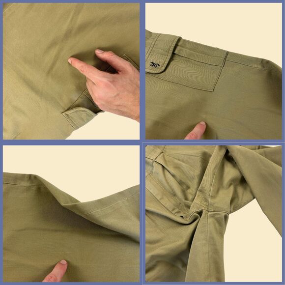 1990s Browning 36x34 hunting pants, vintage mens cargo style outdoor khaki pants - Picture 4 of 6